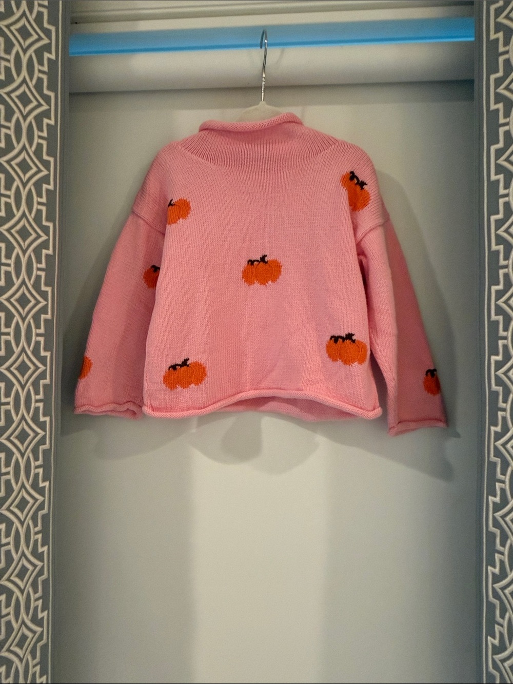 Pink Pumpkin Knit Sweater - Kids Cozy Pullover